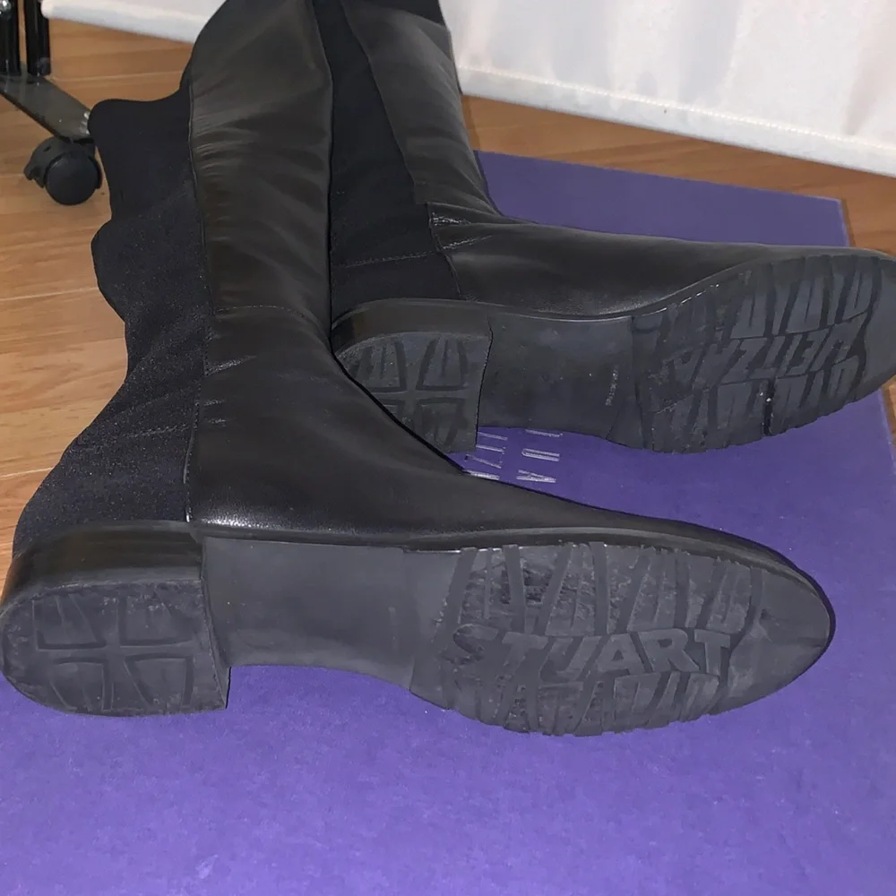 Stuart weitzman Women’s Black leather Tall 5050 Riding Boots 8 worn once - Picture 7 of 13